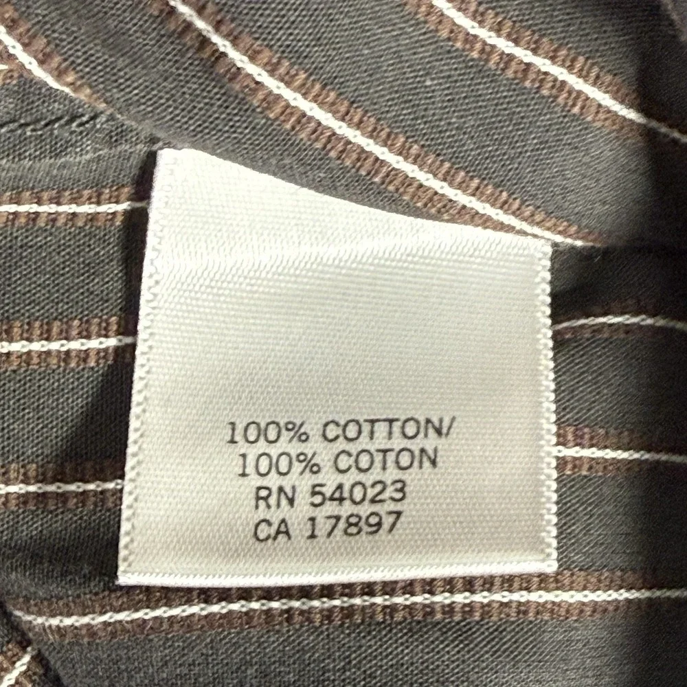 Banana Republic XL Shirt Men Button Down Striped  Brown‎ Business